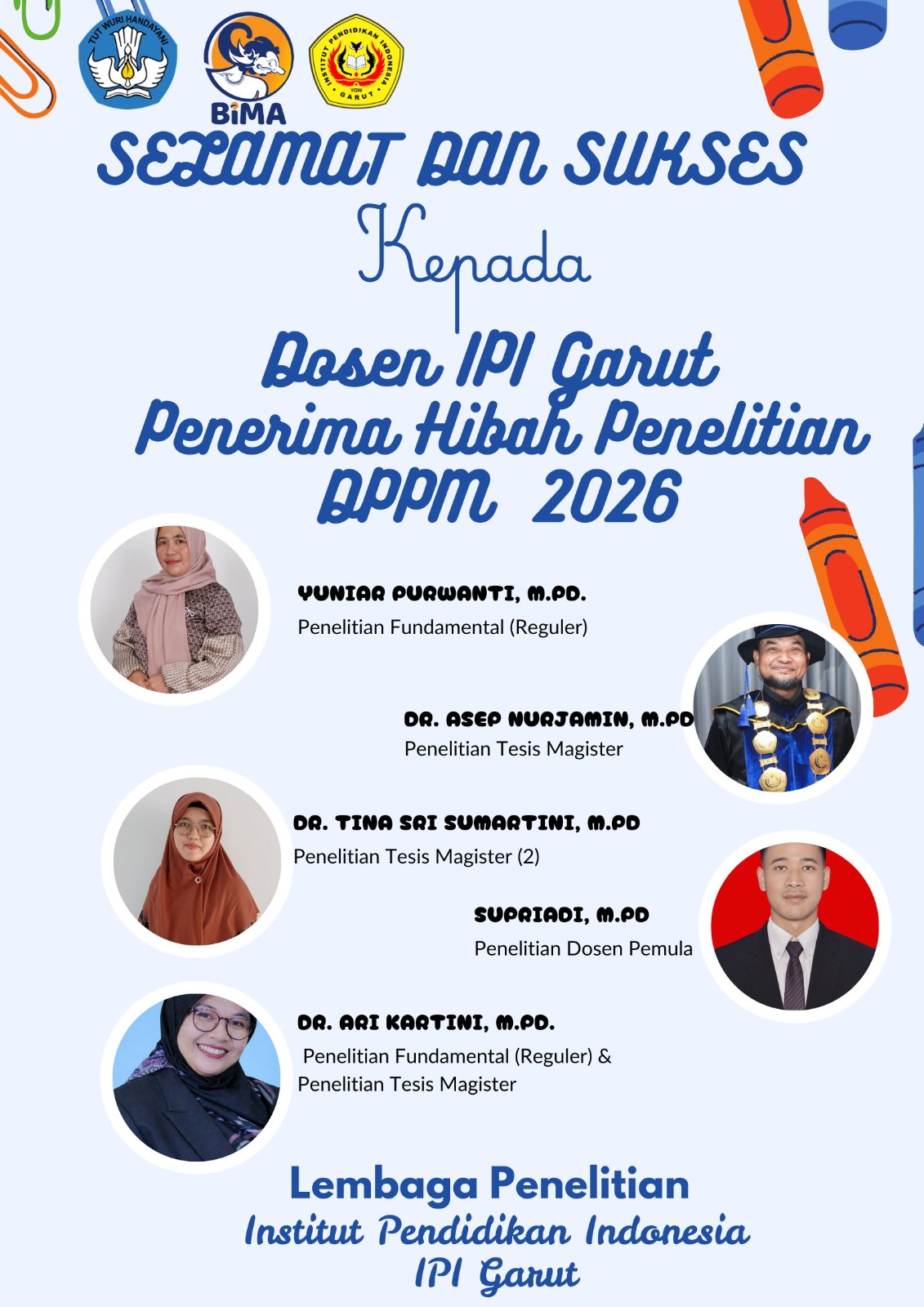 Dosen IPI Garut Raih Hibah Penelitian DP2M 2026, Tingkatkan Inovasi Akademik