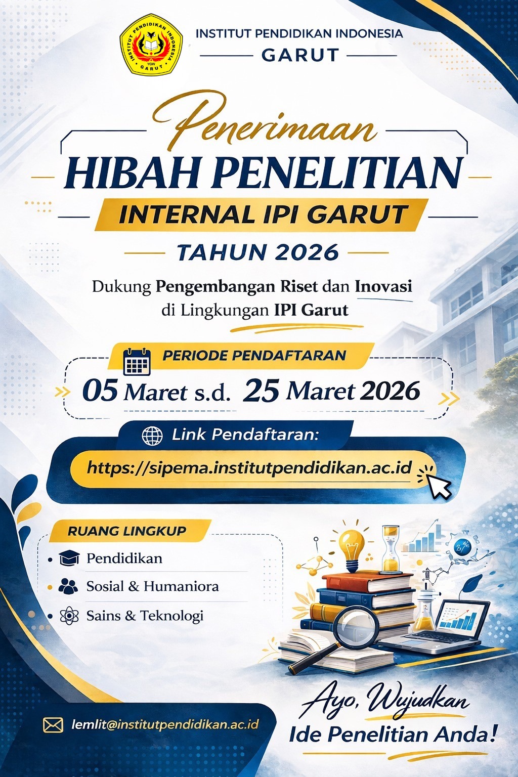 Penerimaan HIBAH Penelitian Internal IPI Garut Tahun 2026