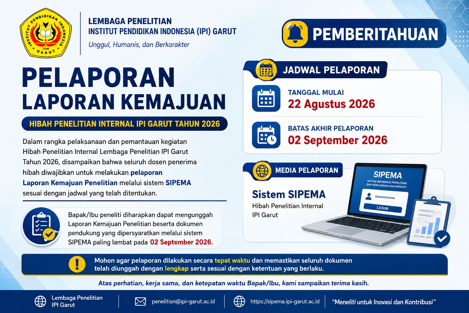 Pelaporan Laporan Kemajuan